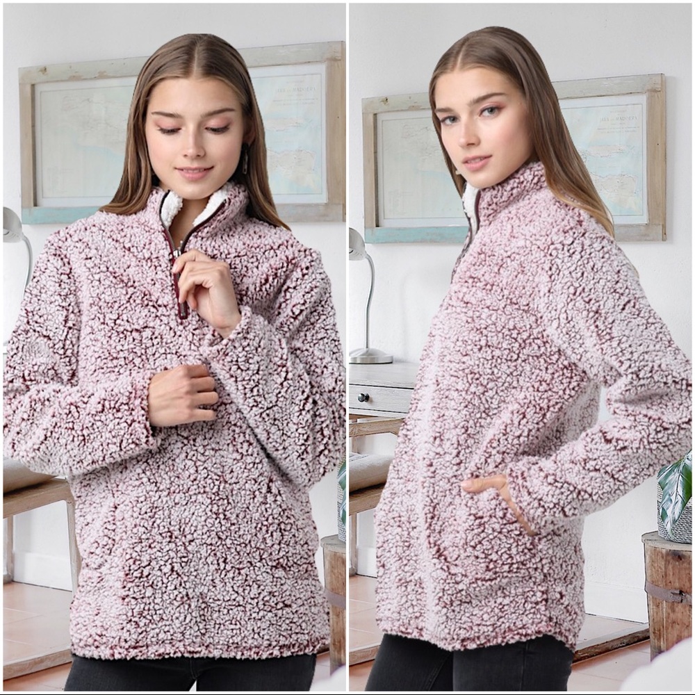 ✨LAST ONE✨Wine Sherpa pullover - Picture 5 of 6